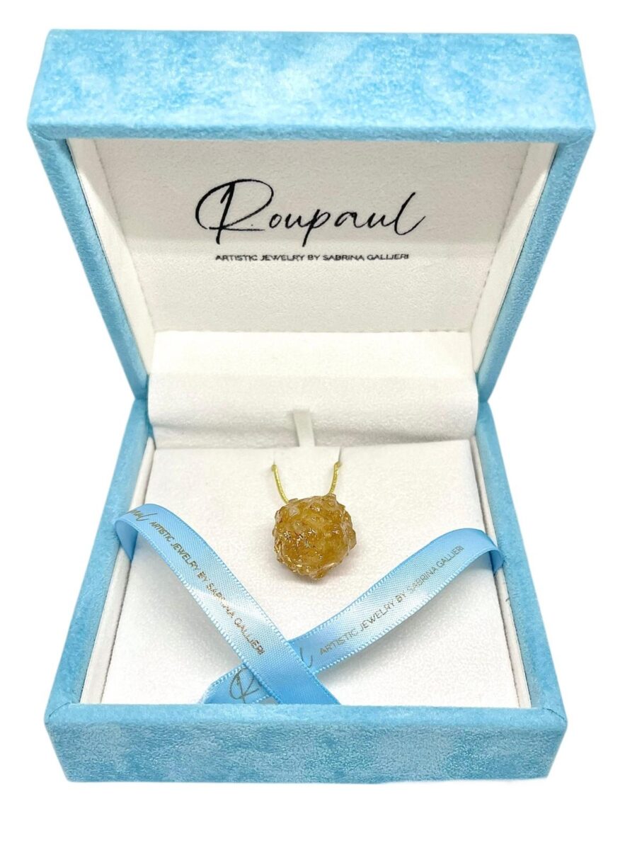 Collana "Pepita" placcata oro 18K con liquore Erba Luigia cristallizzato | realizzata a mano | collab. con Roupaul by S. Gallieri - Premio internazionale alla 𝑀𝑖𝑙𝑎𝑛𝑜 𝐽𝑒𝑤𝑒𝑙𝑟𝑦 𝑊𝑒𝑒𝑘 '24